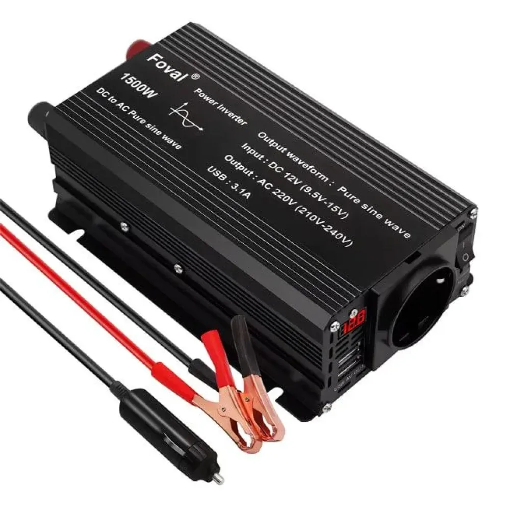 Инвертор 12V-220 FOVAL 1500W чистая синусоида преобразователь