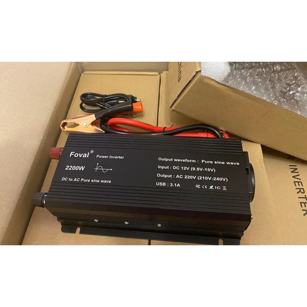 Инвертор 12V-220 FOVAL 2200W преобразователь напряжения 12V-220V Чистая Синусоида 2200Вт