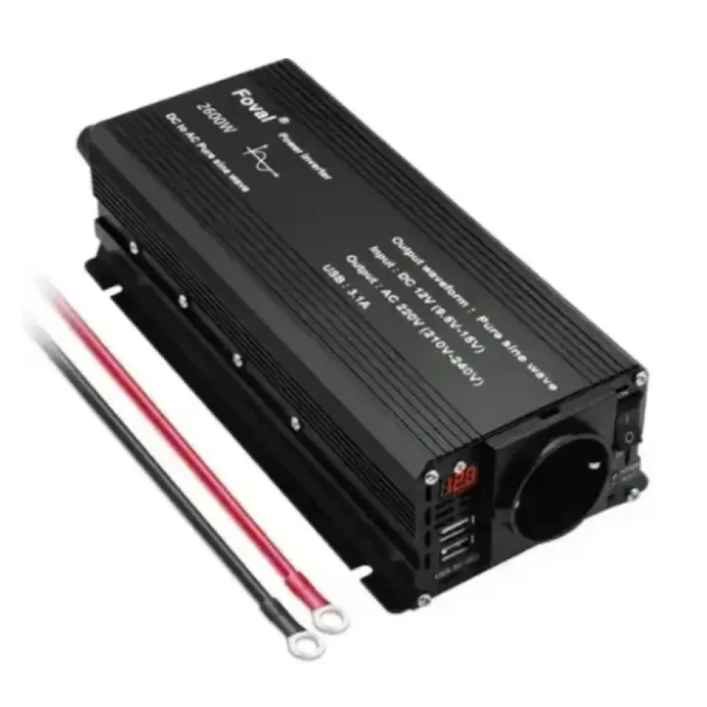 Інвертор 12V-220 FOVAL 2600W перетворювач напруги 12V-220V Чиста Синусоїда 2600 Вт