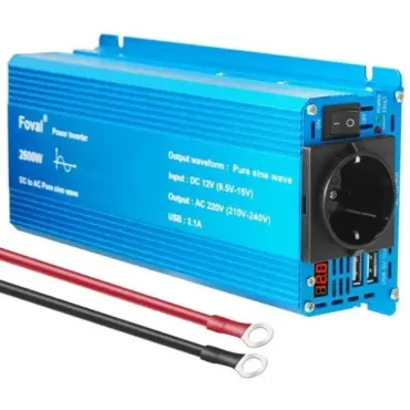Інвертор 12V-220 FOVAL 2600W перетворювач напруги 12V-220V Чиста Синусоїда 2600 Вт