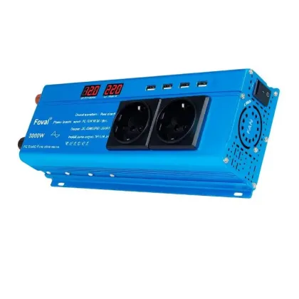 Инвертор Фовал чистый синус 1500w/3000w 12-220v pure sine, преобразователь напряжения 12в 220в